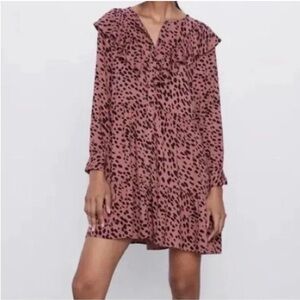 GiGiO All Over Leopard Print Purple & Black Dress L